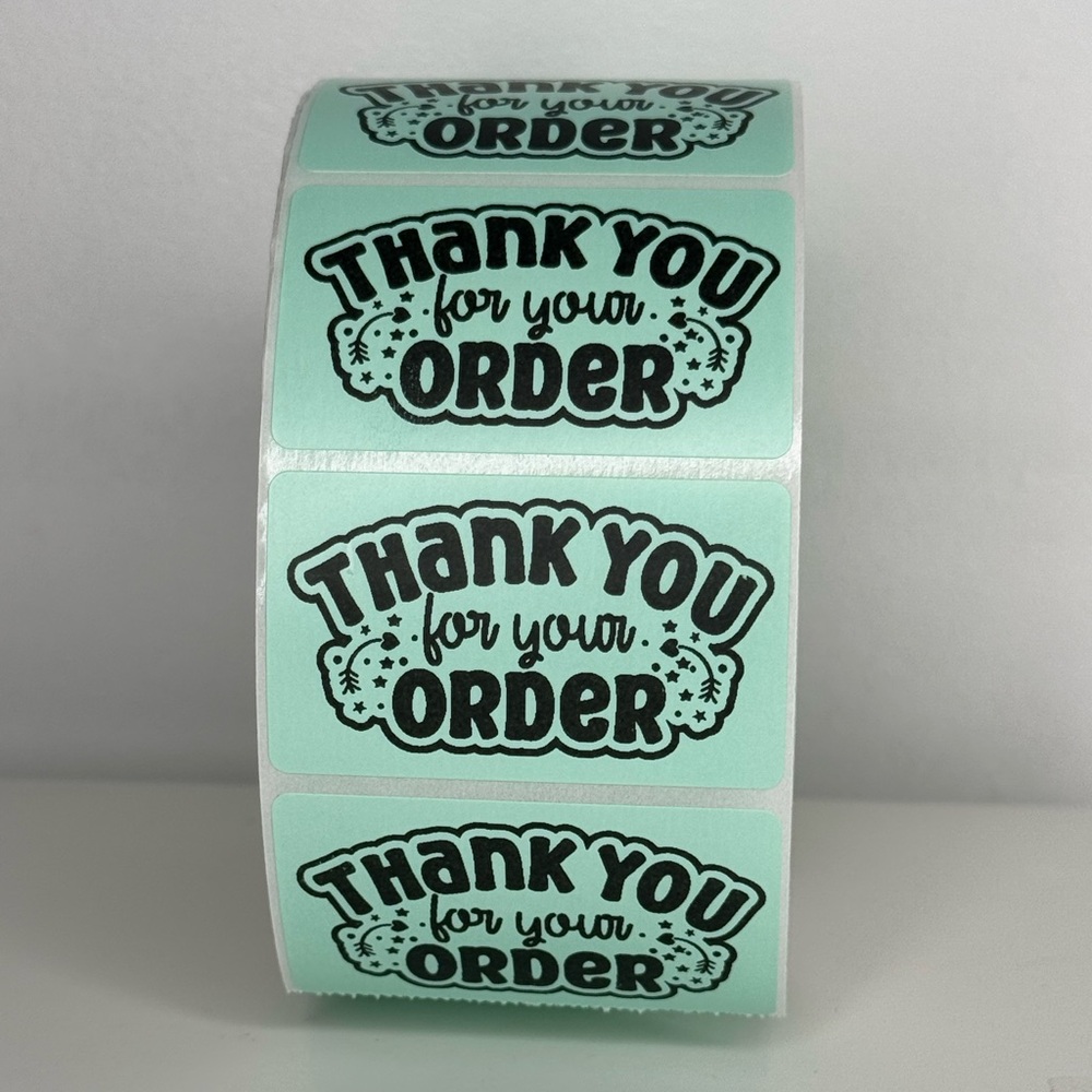 Thank you stickers pink | thank you for your order stickers | 100 sticker - Picture 3 of 4